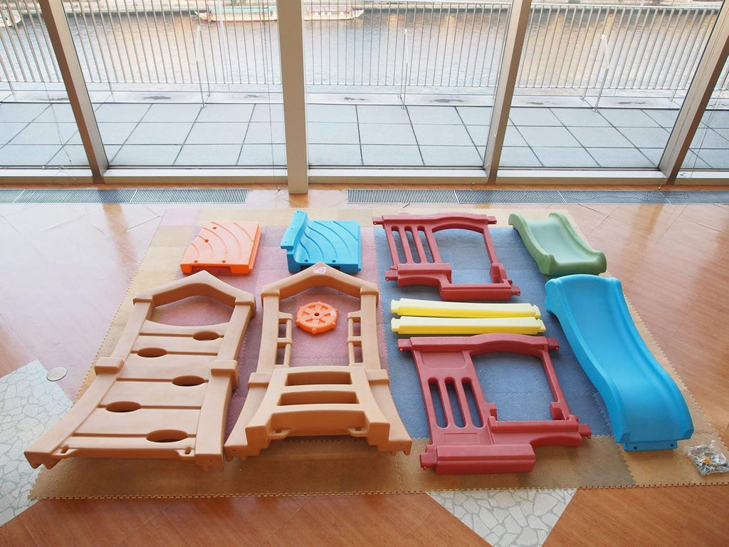 Dubbele Glijbaan Klimtoestel – Buitenspeelset voor Kinderen – Voor in de tuin of kinderdagverblijf