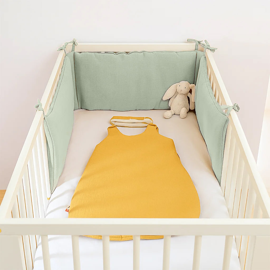 Groene Bedbumper van Biologisch Katoen voor Babybed